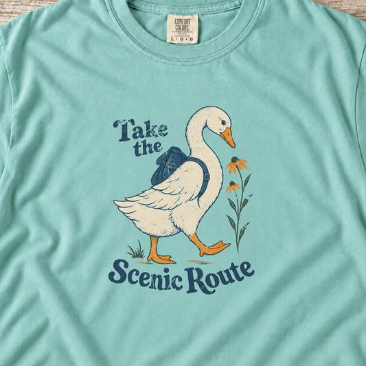 Take the Scenic Route | Backpack Goose Tee